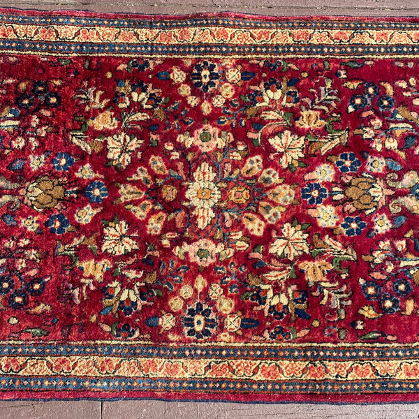 Vintage Rug, 2' 1 x 4' 1 Dark Pink