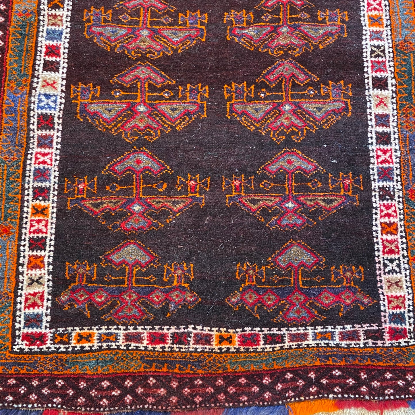 Afghan Prayer Rug, 2' 9 x 5' Vintage Brown - Jessie's Oriental Rugs