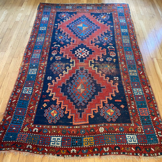 Vintage Rug, 4' 8 x 7' 9 Blue
