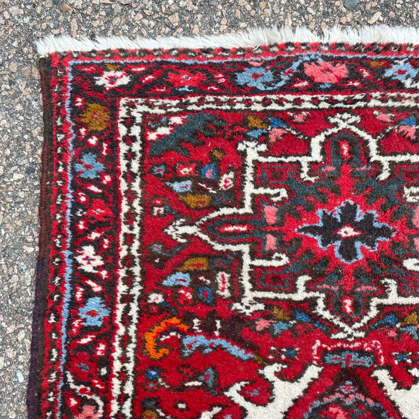 Vintage Rug, 2' 1 x 2' 11 Red