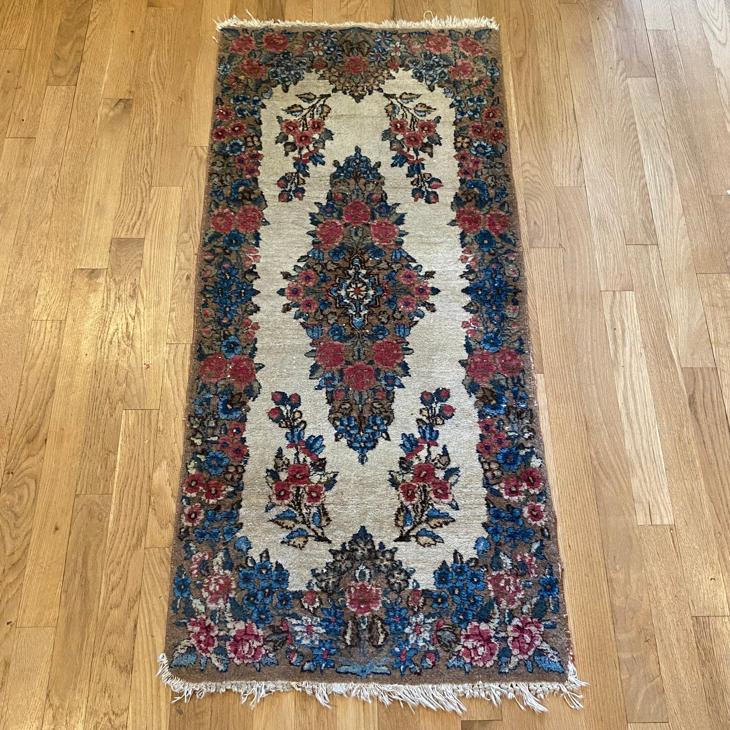 Vintage Rug, 1' 11 x 4' 3 White