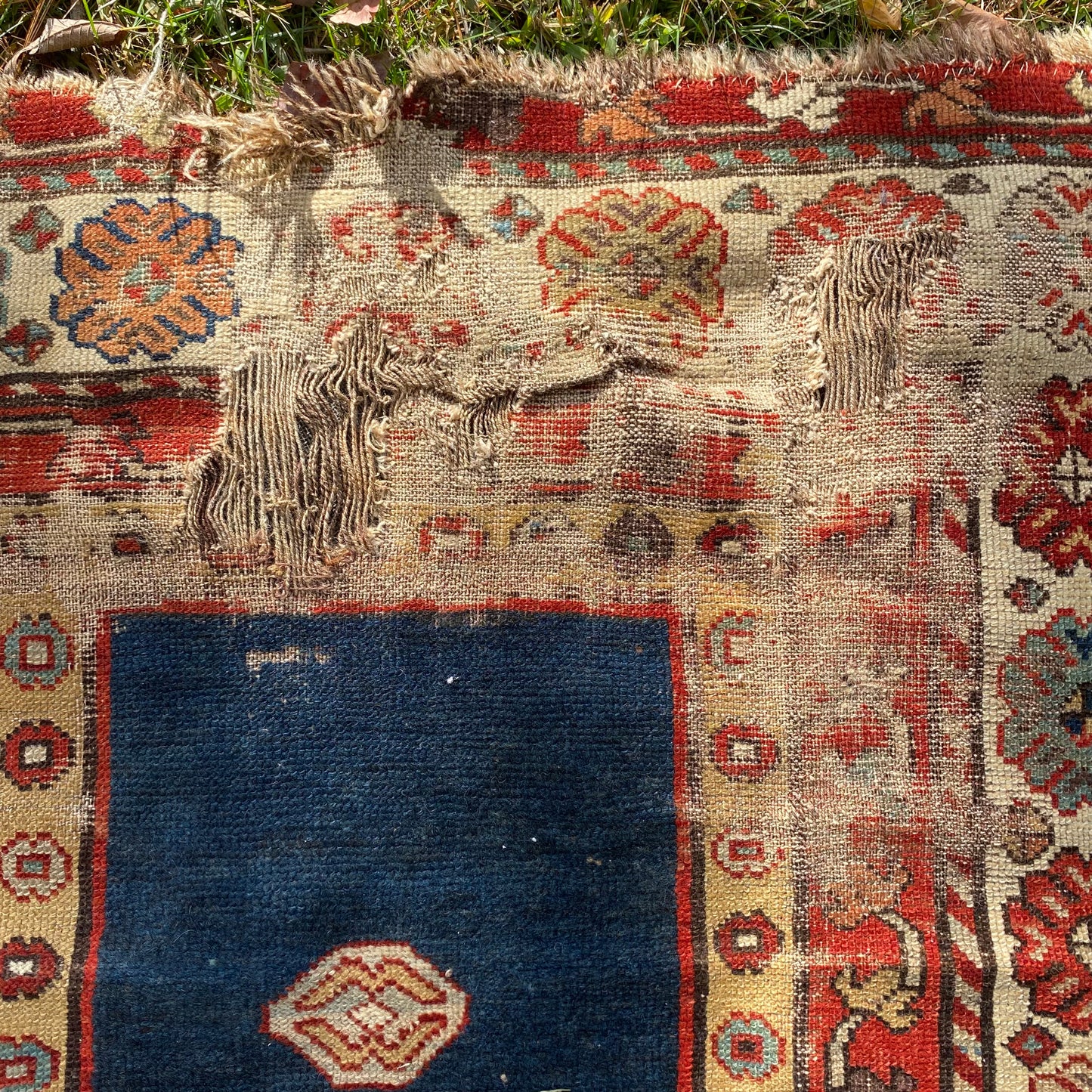 Antique Rug, 3' 5 x 7' 5 Blue