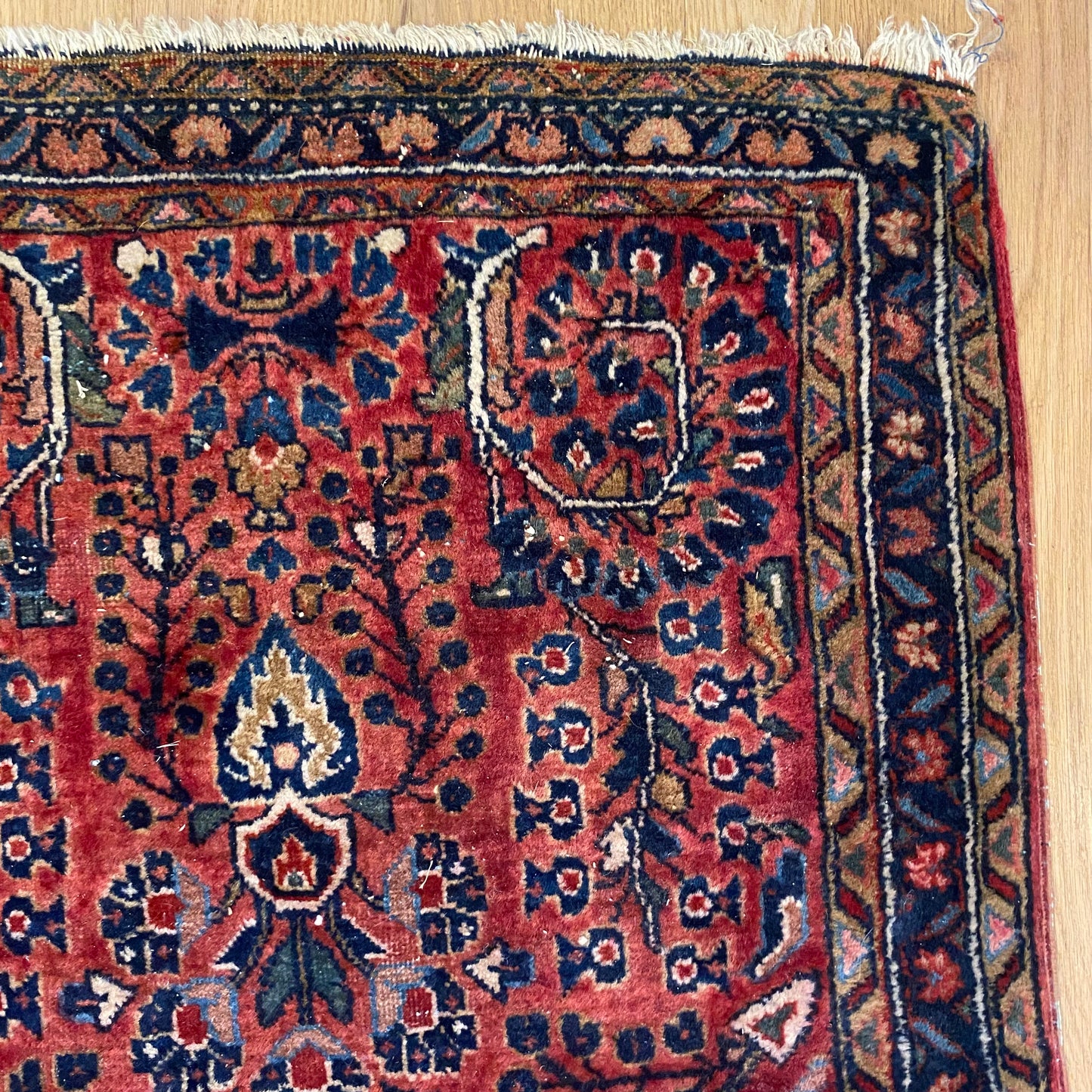 Vintage Rug, 2' x 4' 2 Dark Rose