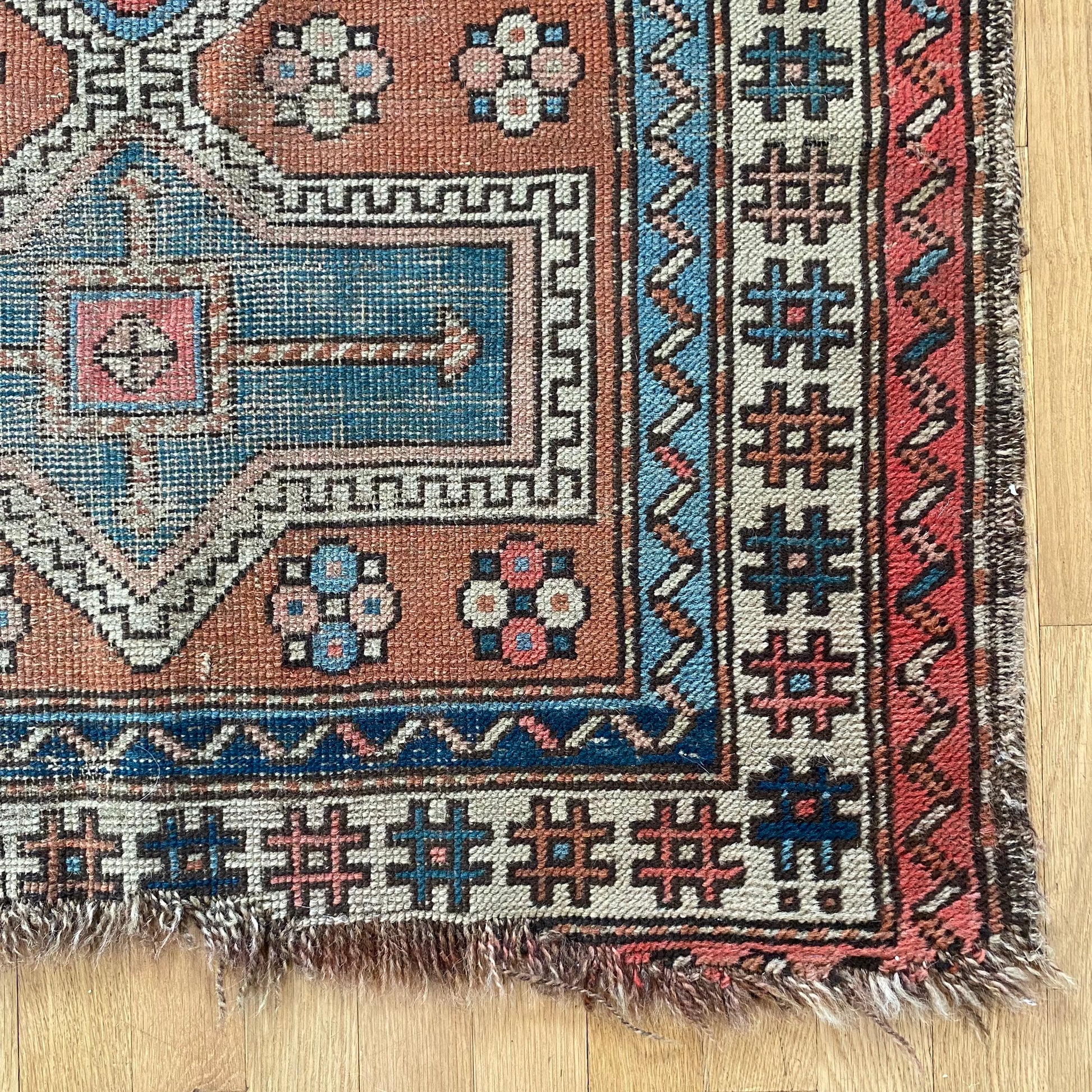 Caucasian Rug, 2' 11 x 3' 10 Antique Brown - Jessie's Oriental Rugs