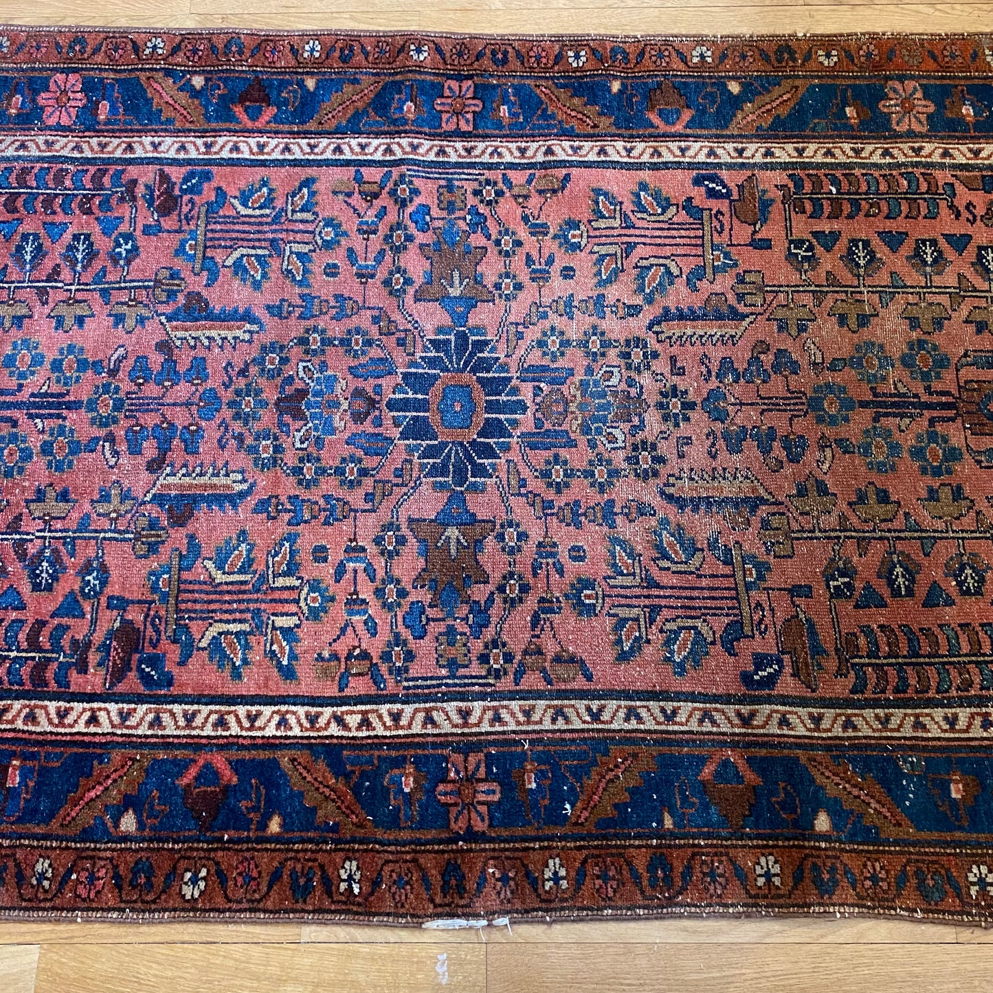 Persian Lilihan Rug, 3' 7 x 6' 7 Pink Vintage