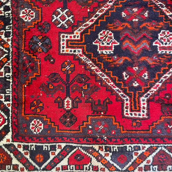 Vintage Rug, 3' 5 x 9' 5 Red