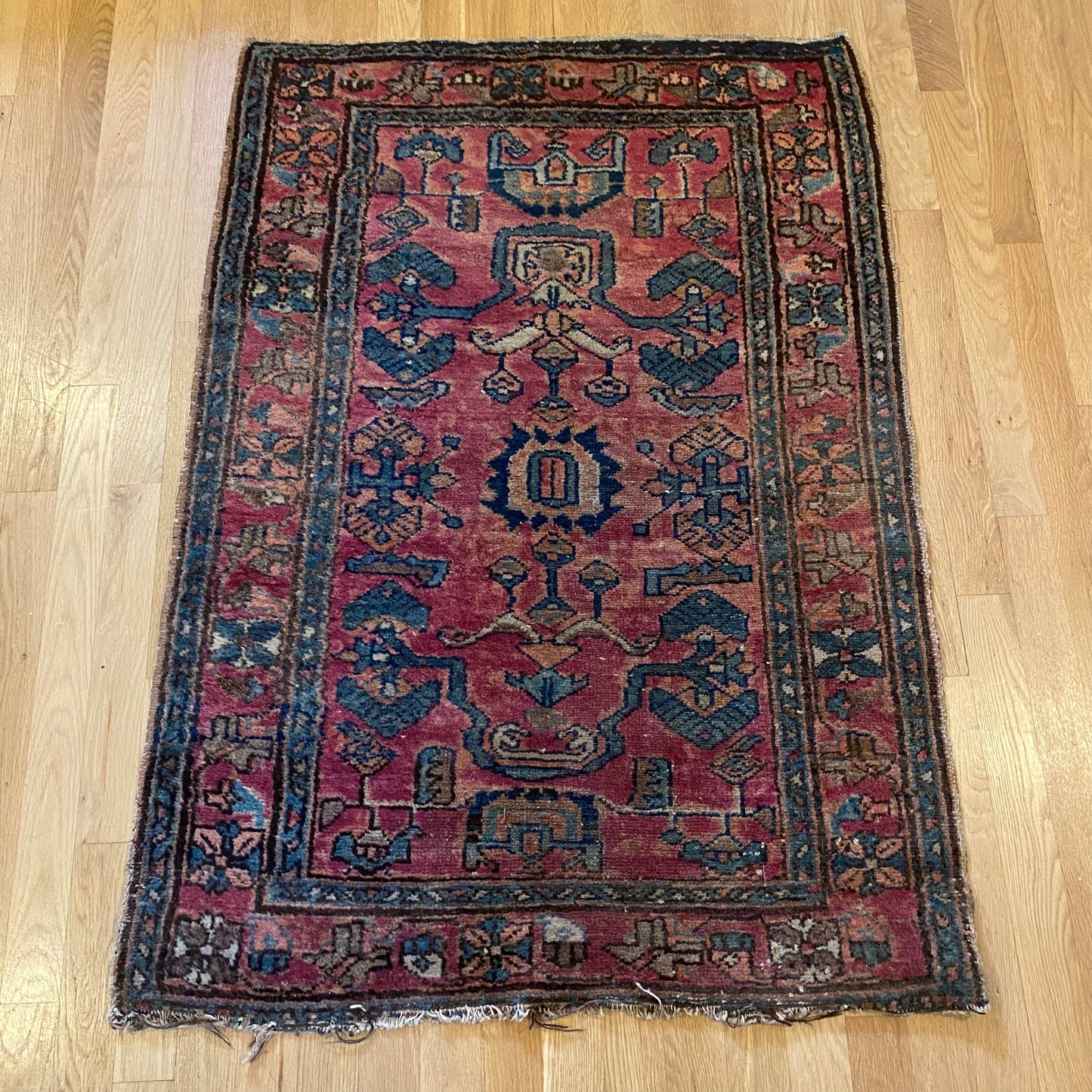 Vintage Rug, 2' 9 x 3' 10 Dark Pink