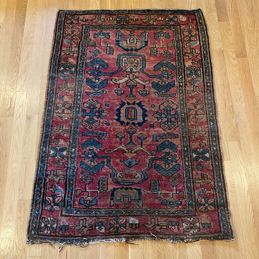 Vintage Rug, 2' 9 x 3' 10 Dark Pink