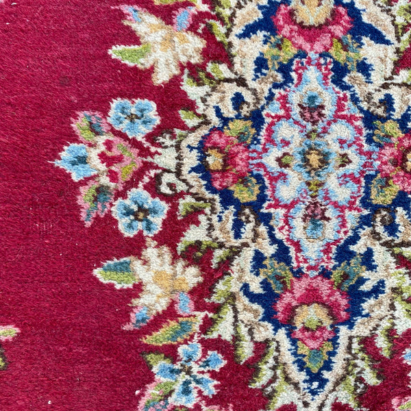 Vintage Rug, 3' 1 x 4' 8 Dark Pink