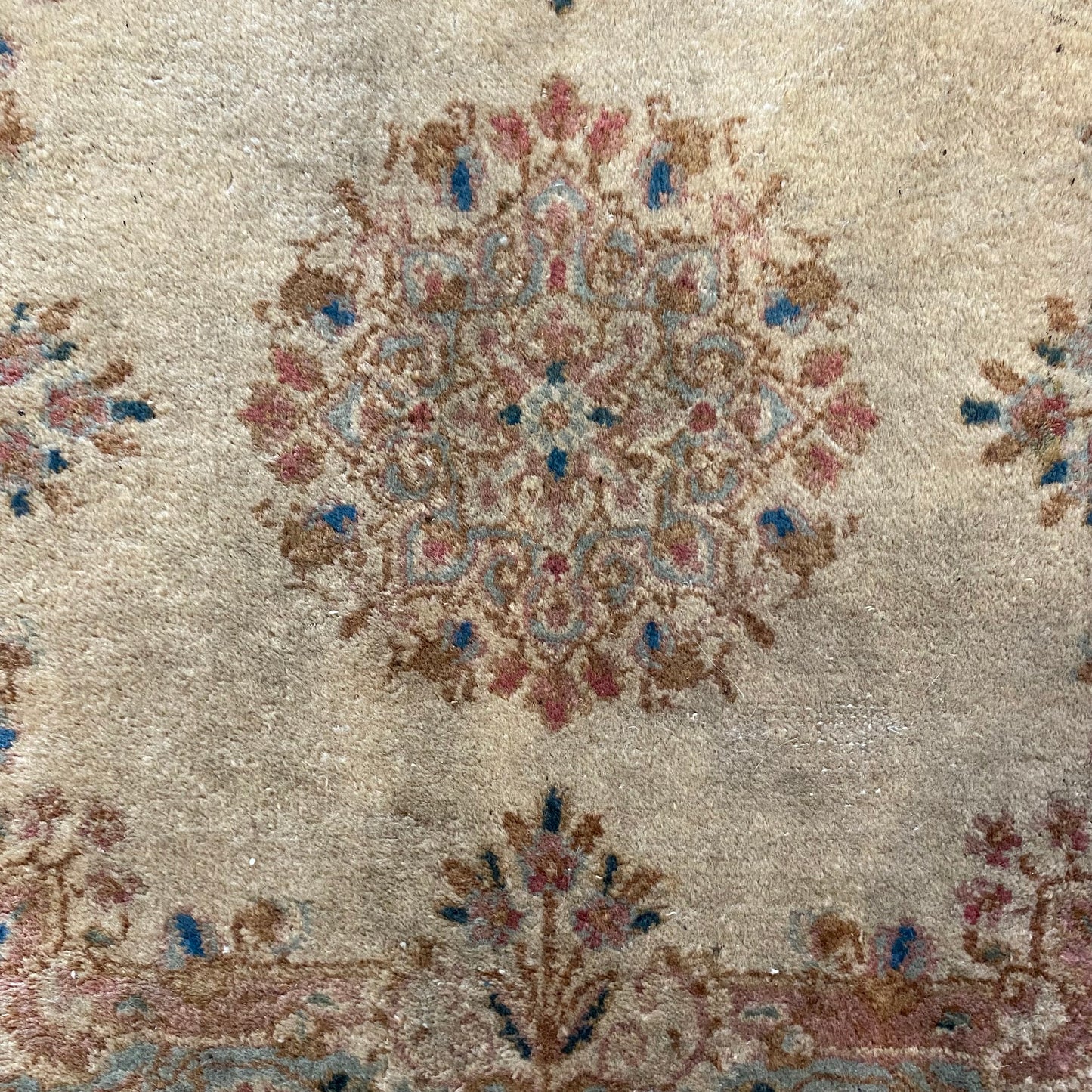 Vintage Rug, 2' x 2' Cream