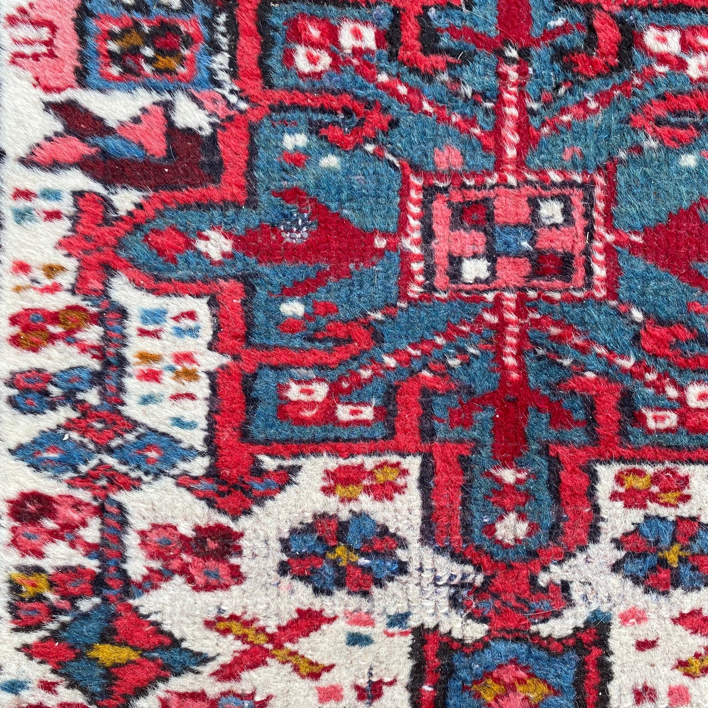 Vintage Rug, 2' x 6' 3 White