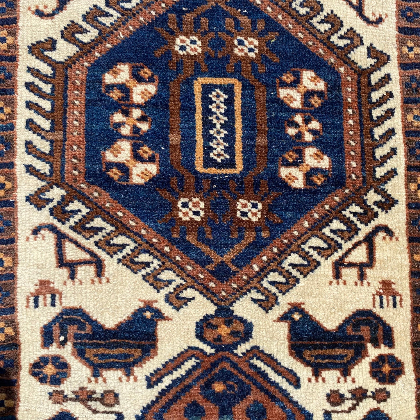 Vintage Rug, 1' 9 x 3' 1 Cream
