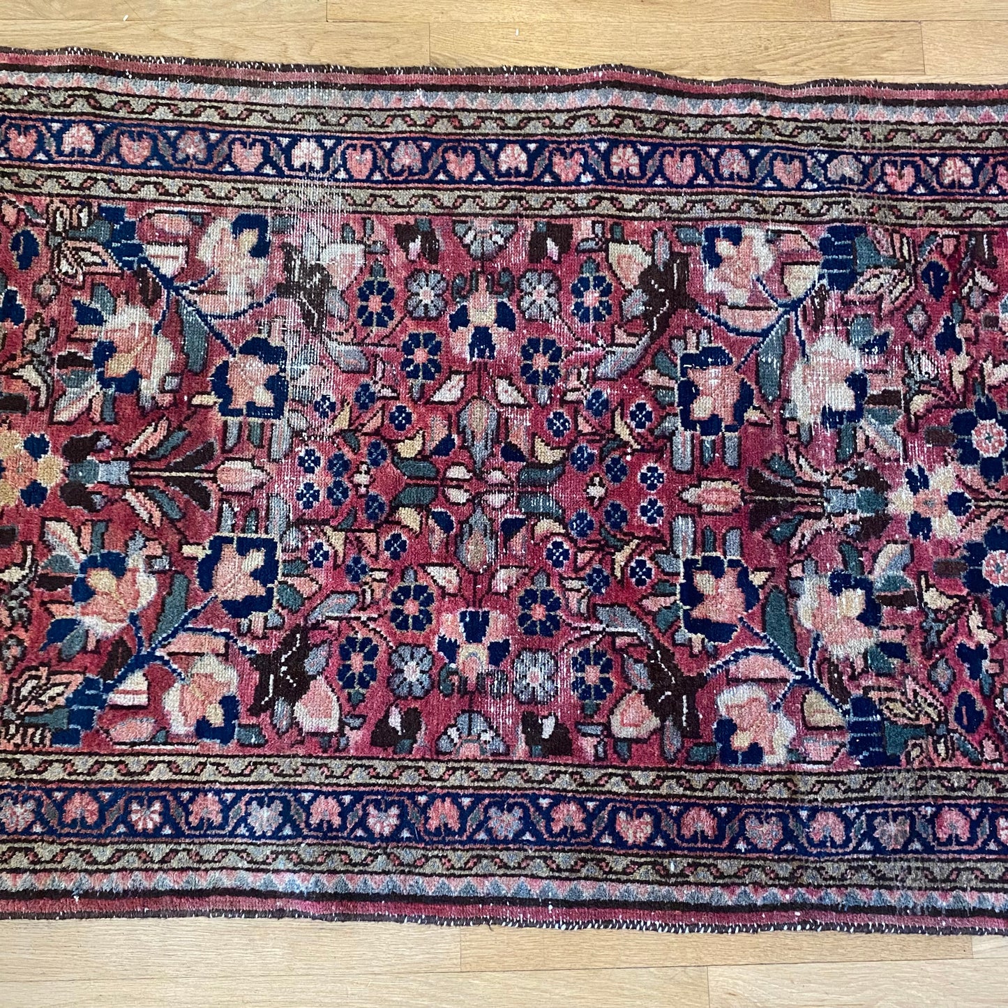 Vintage Rug, 2' 8 x 6' 8 Dark Rose Runner