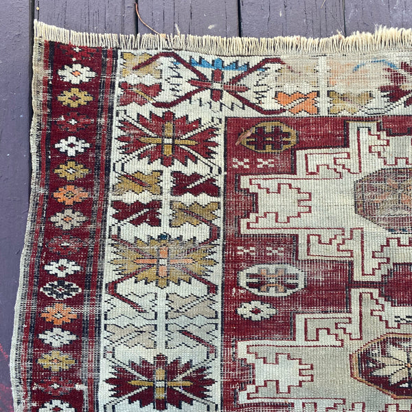 Antique Rug, 3' 3 x 4' Brown