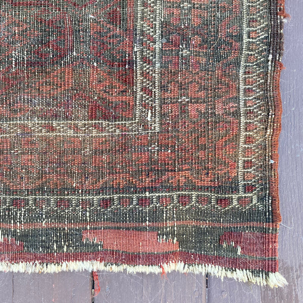 Antique Rug, 2' 7 x 4' 4 Brown