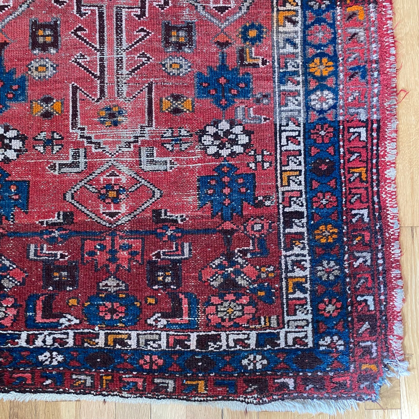 Vintage Rug, 3' 4 x 9' 2 Red