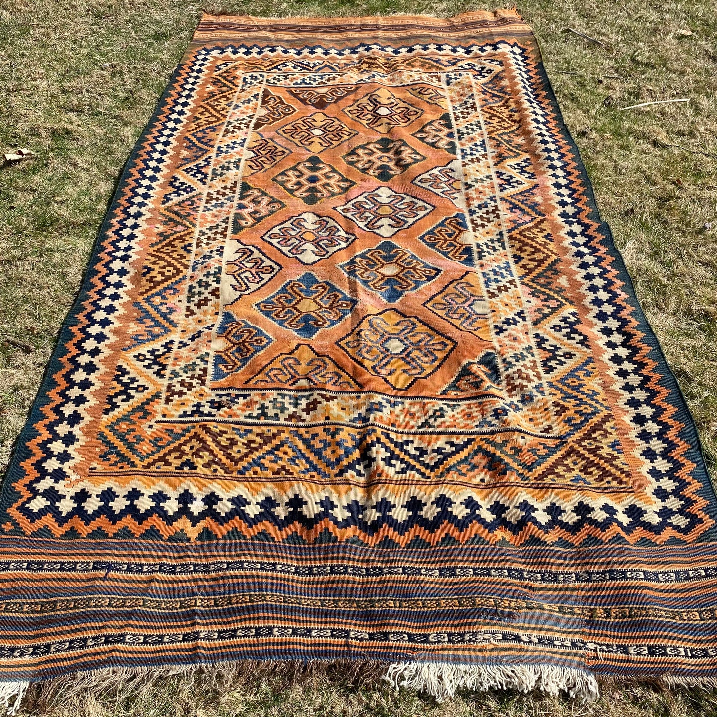 Vintage Rug, 5' 1 x 9' 10 Orange