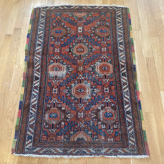 Persian Hamedan, 2' 7 x 3' 9 Vintage Brown - Jessie's Oriental Rugs