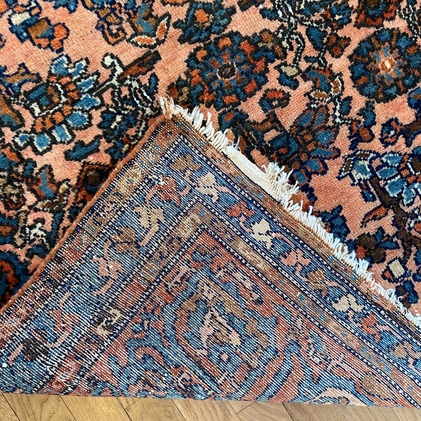 Persian Lilihan, 3' 4 x 6' 3 Salmon Vintage - Jessie's Oriental Rugs