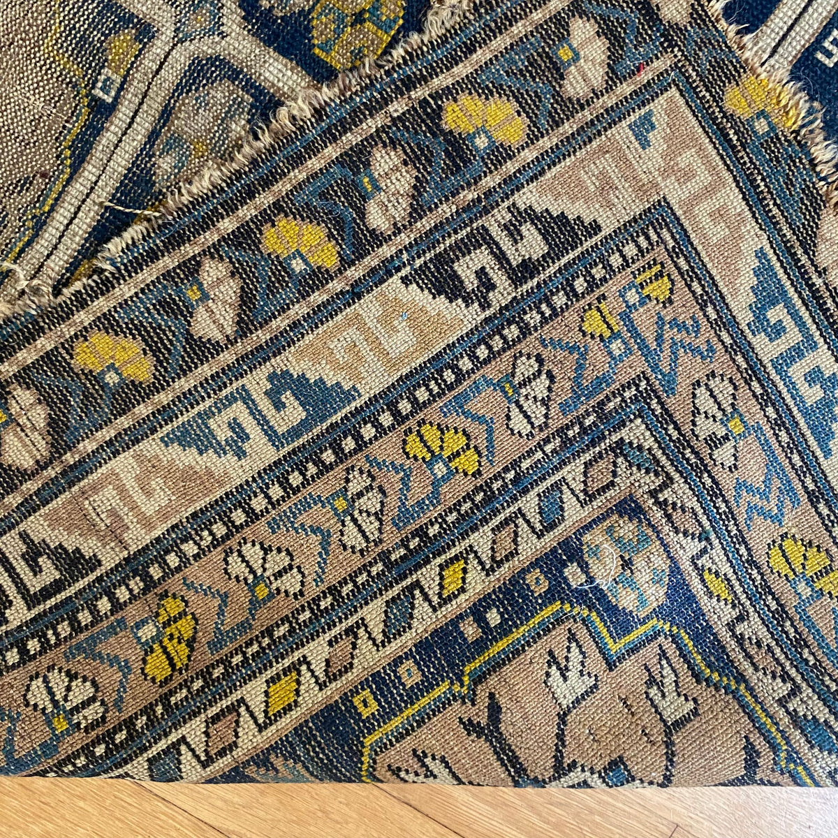 Antique Rug, 3' 9 x 5' 11 Blue Caucasian