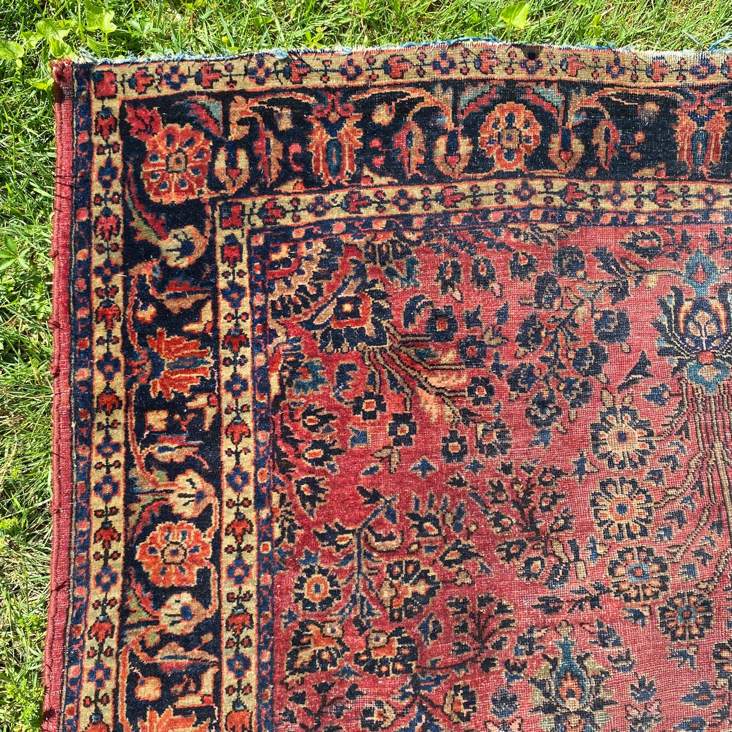 Vintage Rug, 4' 6 x 6' 7 Dark Pink