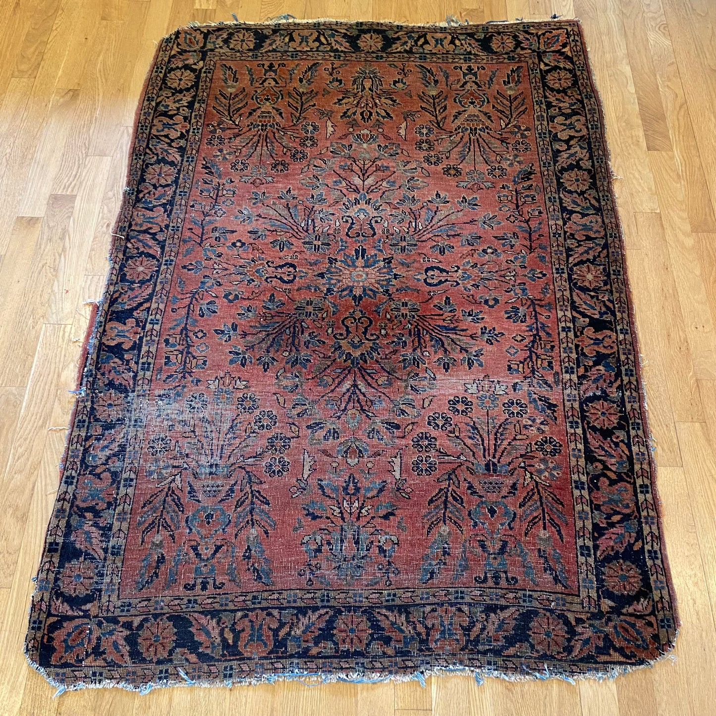 Antique Rug, 3' 7 x 5' Pink