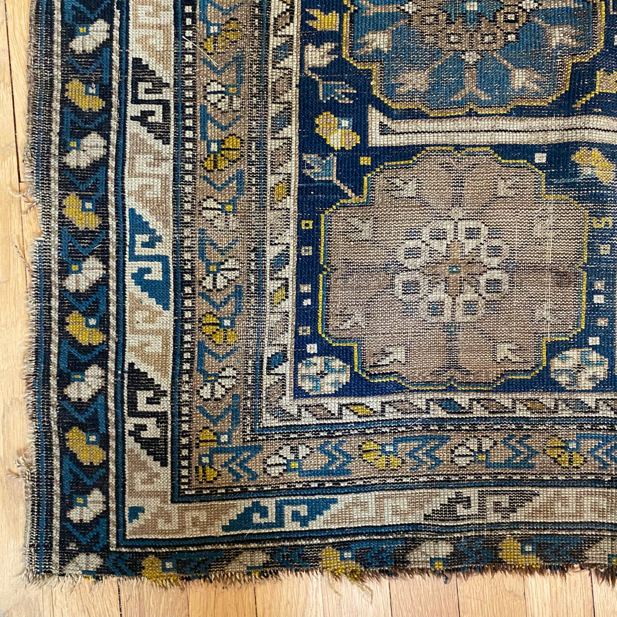 Antique Rug, 3' 9 x 5' 11 Blue Caucasian