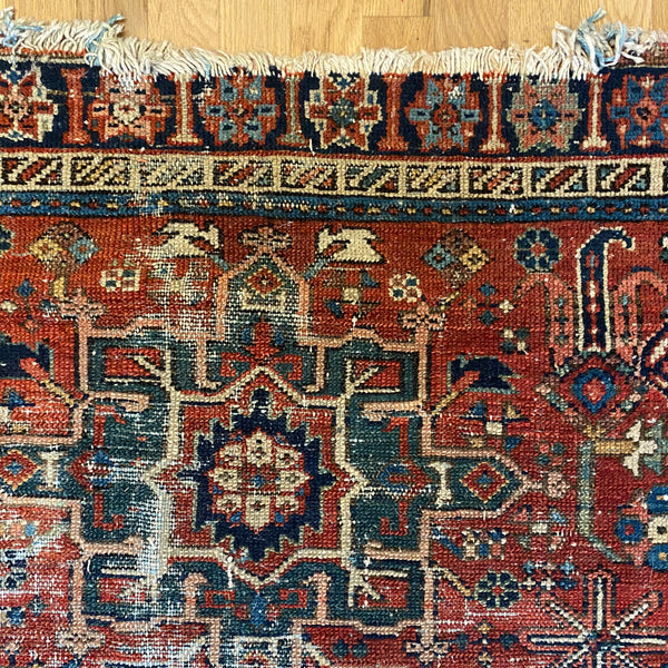 Vintage Rug, 3' 10 x 4' 6 Red Orange