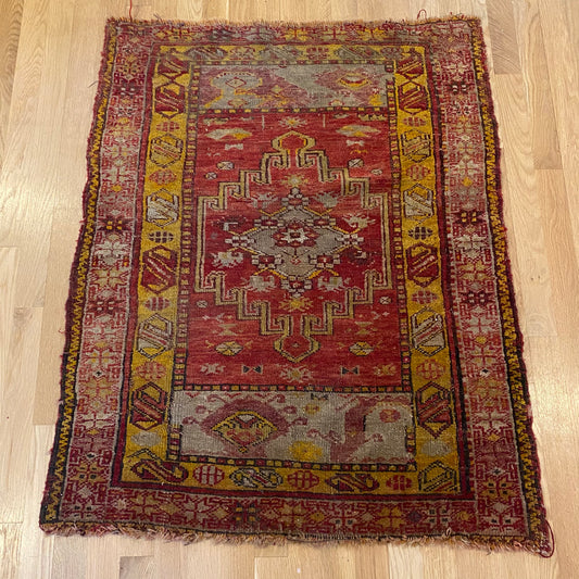 Antique Rug, 2' 10 x 3' 7 Red