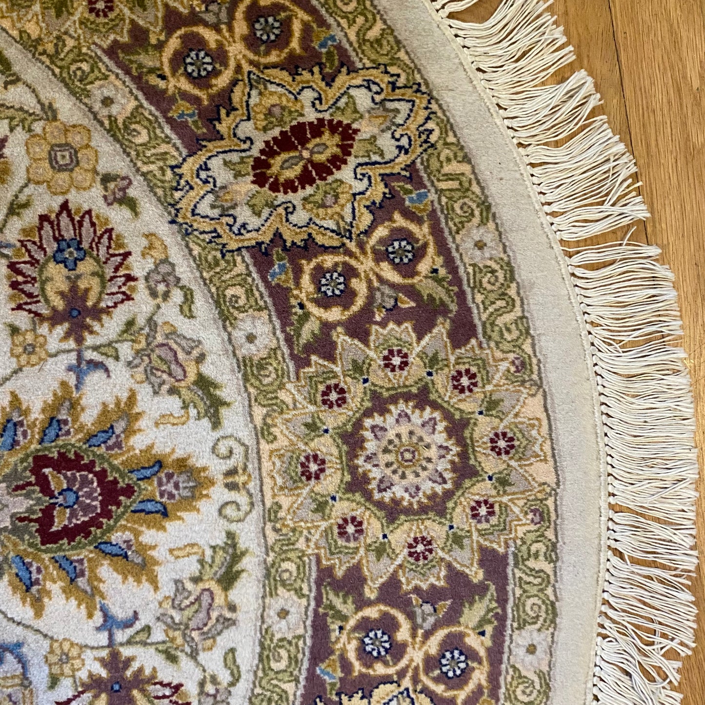 Vintage Rug, 4' 6 x 4' 6 Cream