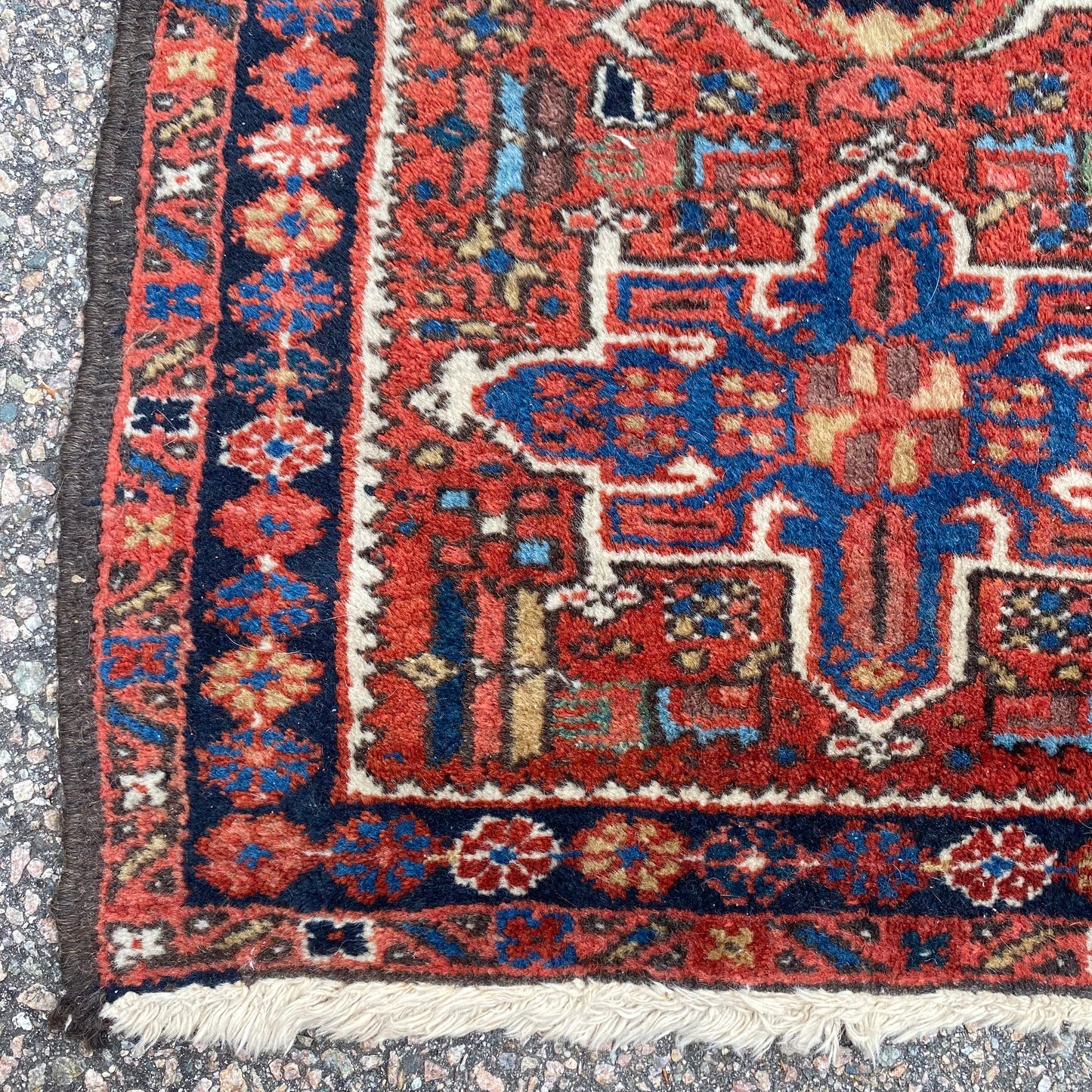 Vintage Rug, 2' x 2' 11 Red Orange