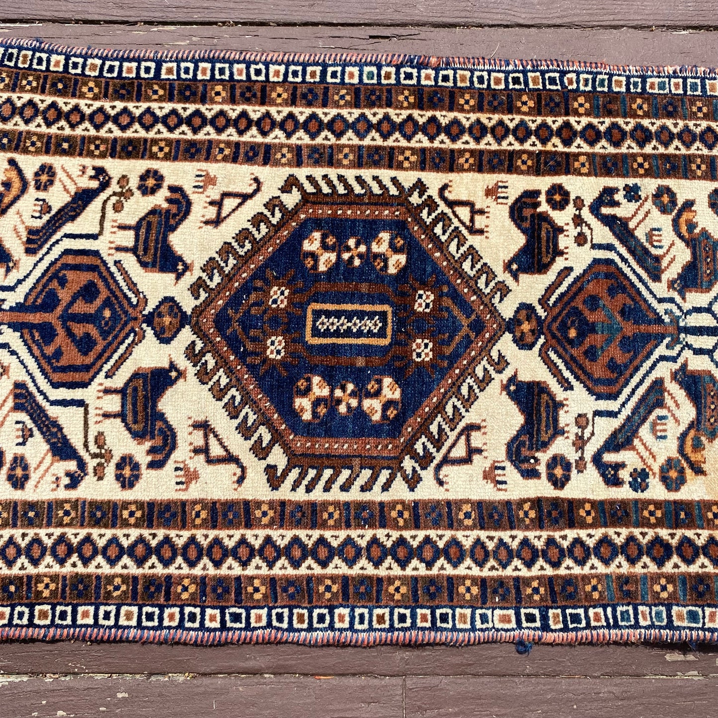 Vintage Rug, 1' 9 x 3' 1 Cream
