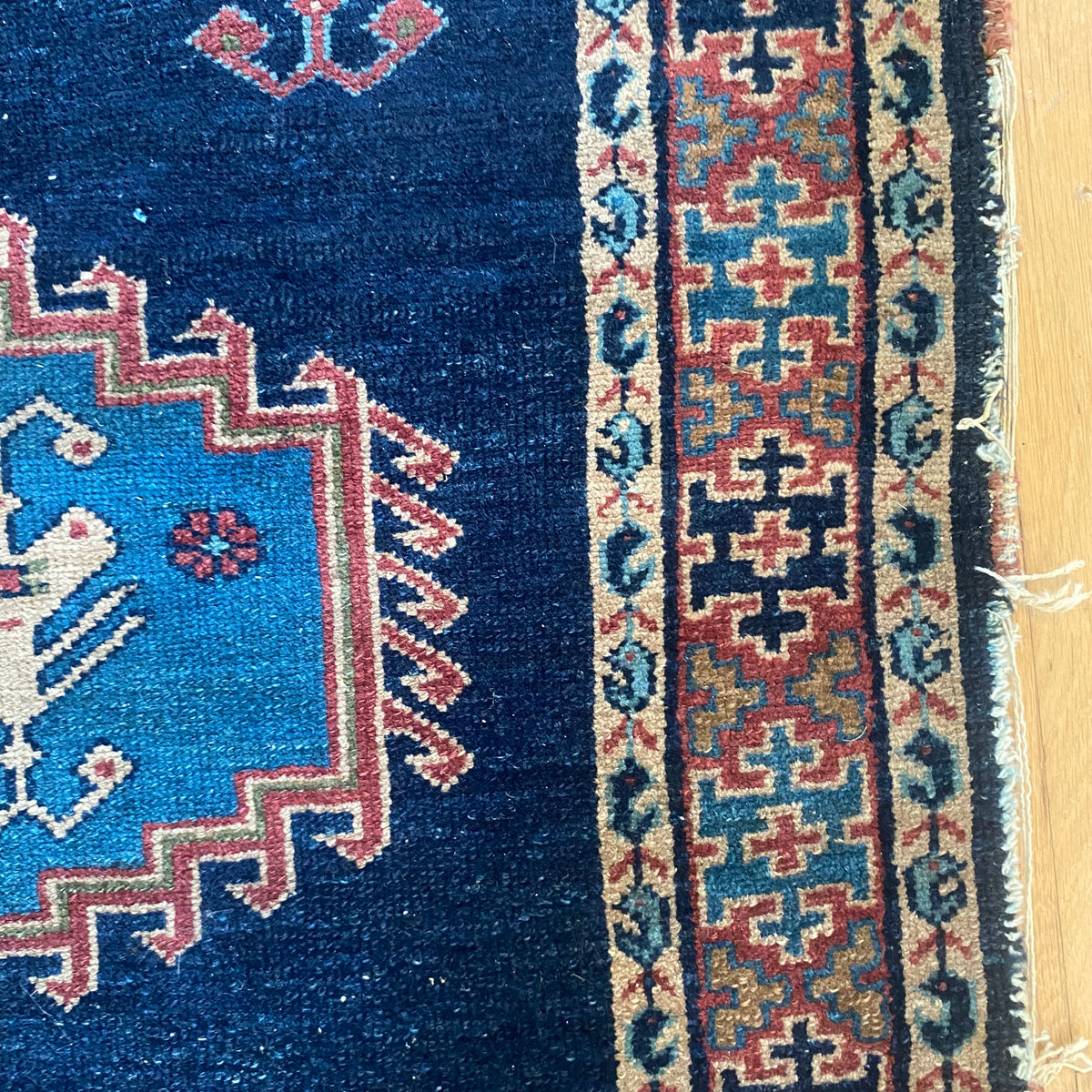 Vintage Rug, 3' x 4' 10 Blue