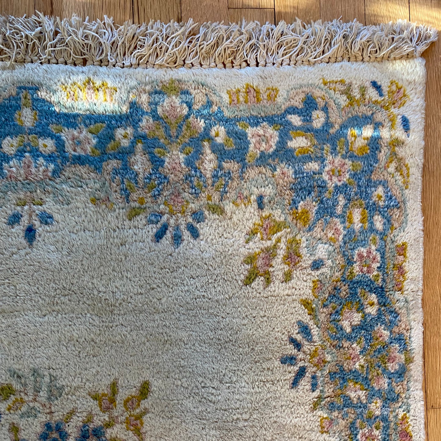 Vintage Rug, 4' x 4' 9 Cream