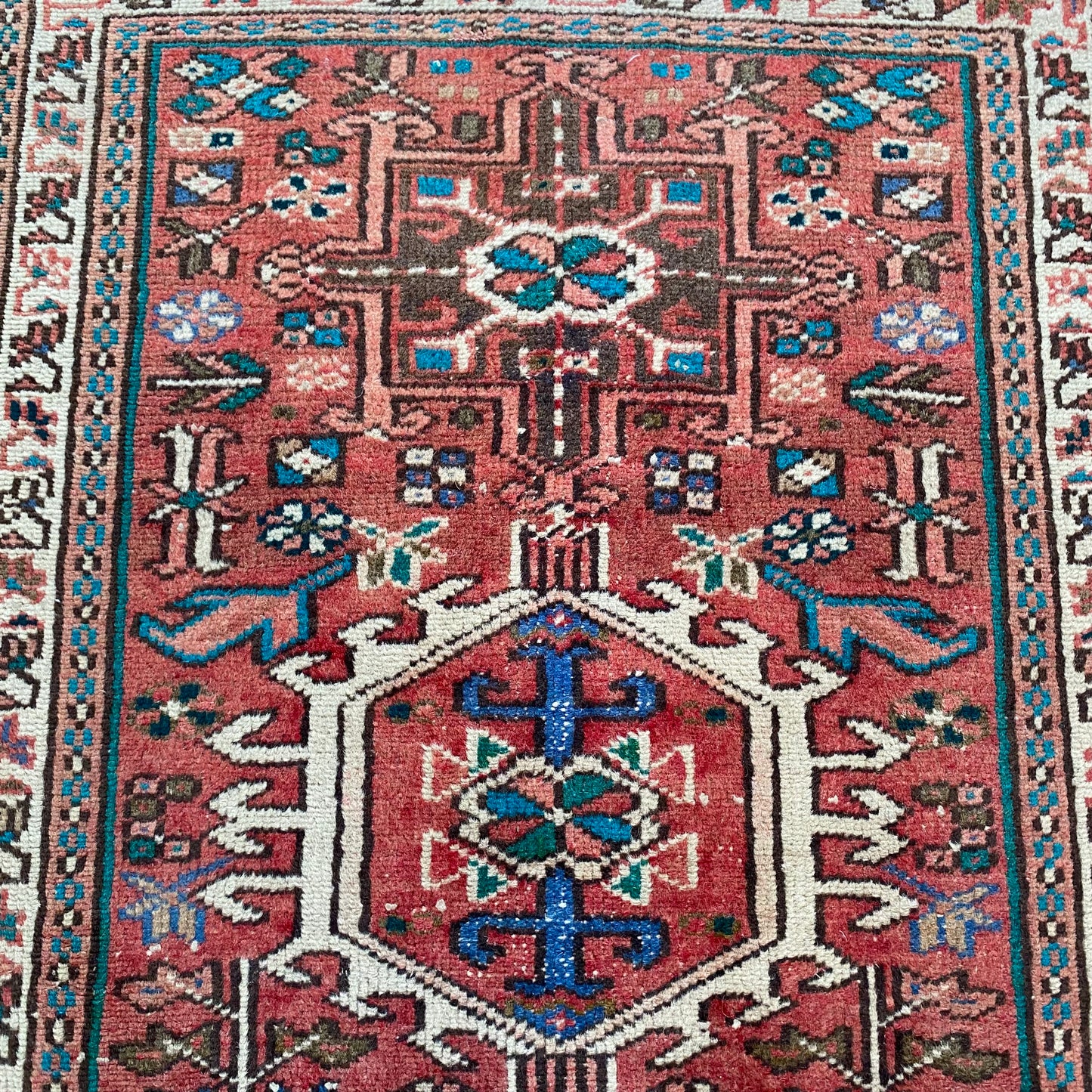 Vintage Rug, 2' x 3' 1 Red