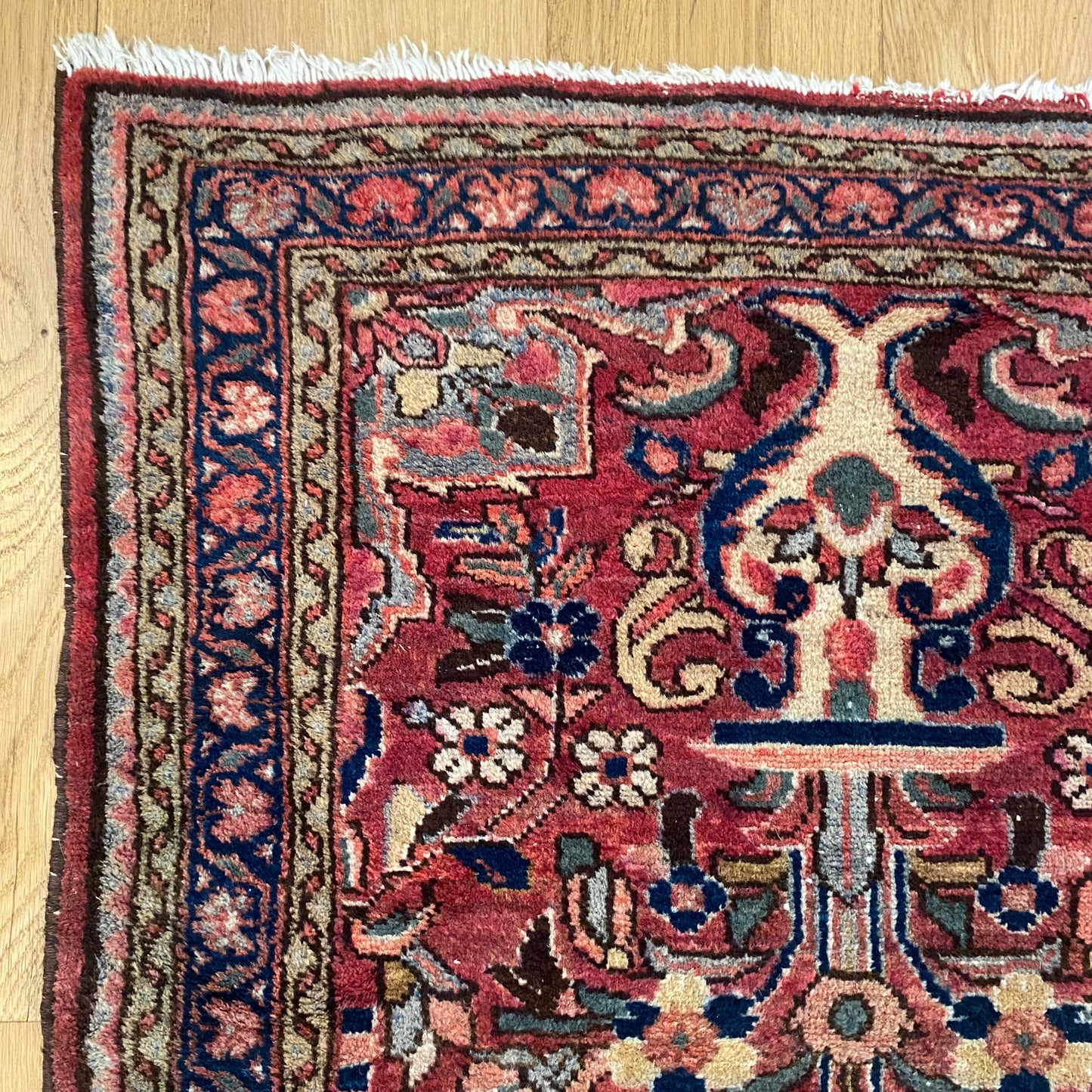 Vintage Rug, 2' 8 x 6' 8 Dark Rose Runner