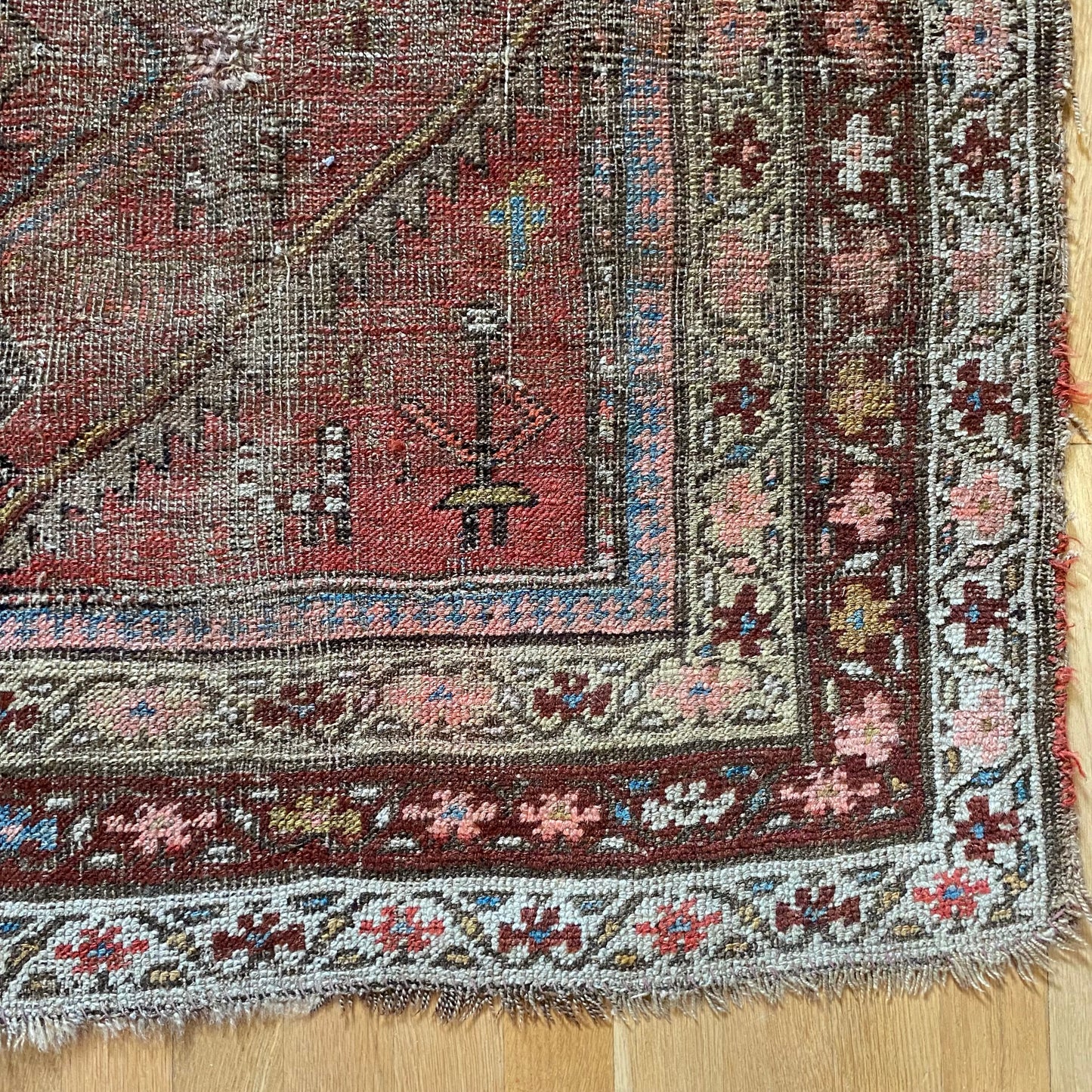Antique Rug, 3' 9 x 4' 9 Red