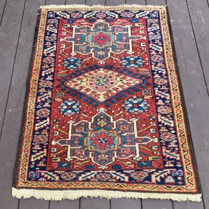 Vintage Rug, 3' x 4' 1 Red