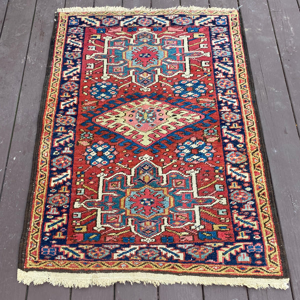 Vintage Rug, 3' x 4' 1 Red