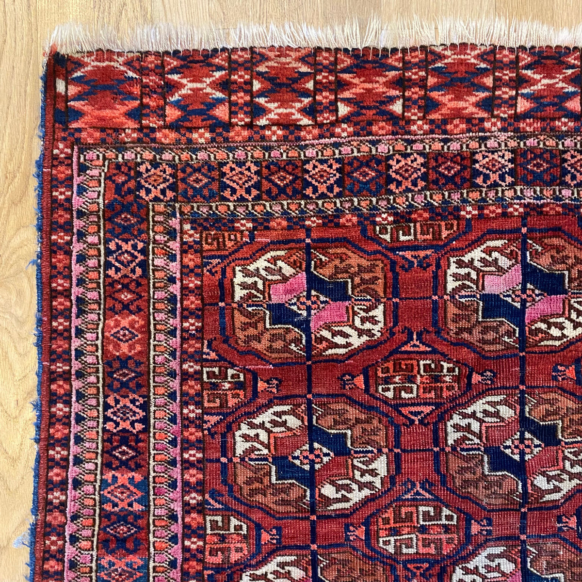 Vintage Rug, 3' 3 x 3' 10 Dark Terracotta