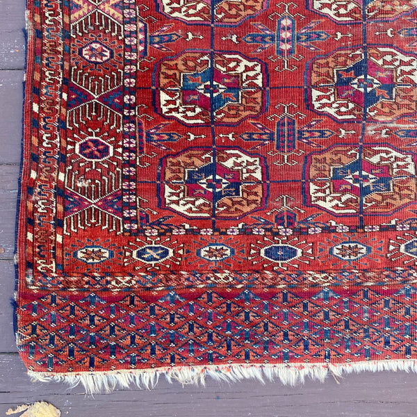 Antique Rug, 3' 3 x 6' 4 Red Brown