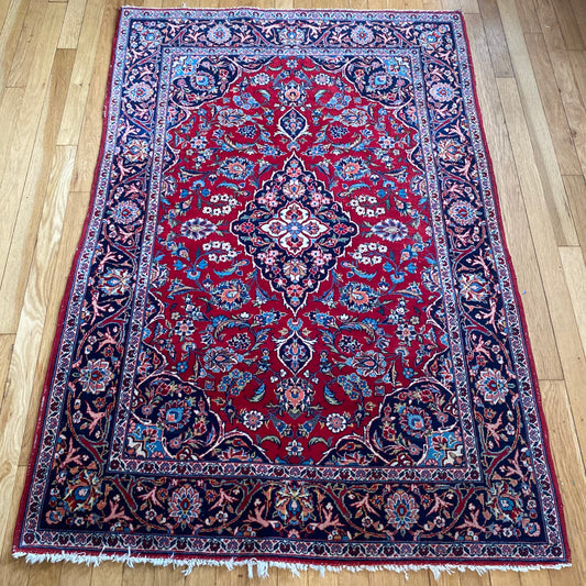 Vintage Rug, 3' 6 x 5' 2 Red