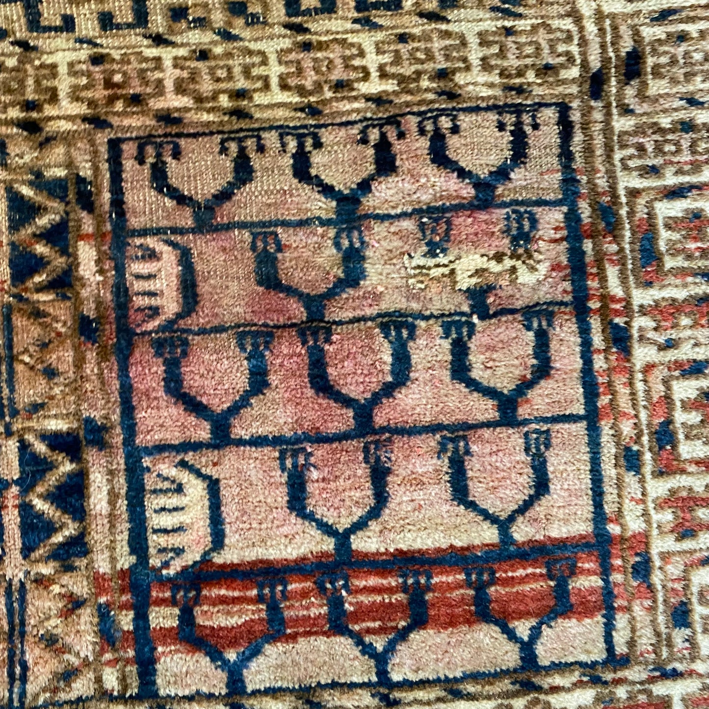 Vintage Rug, 4' x 4' 6 Brown