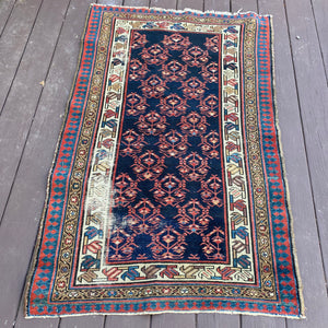 Vintage Rug, 3' 2 x 4' 11 Blue