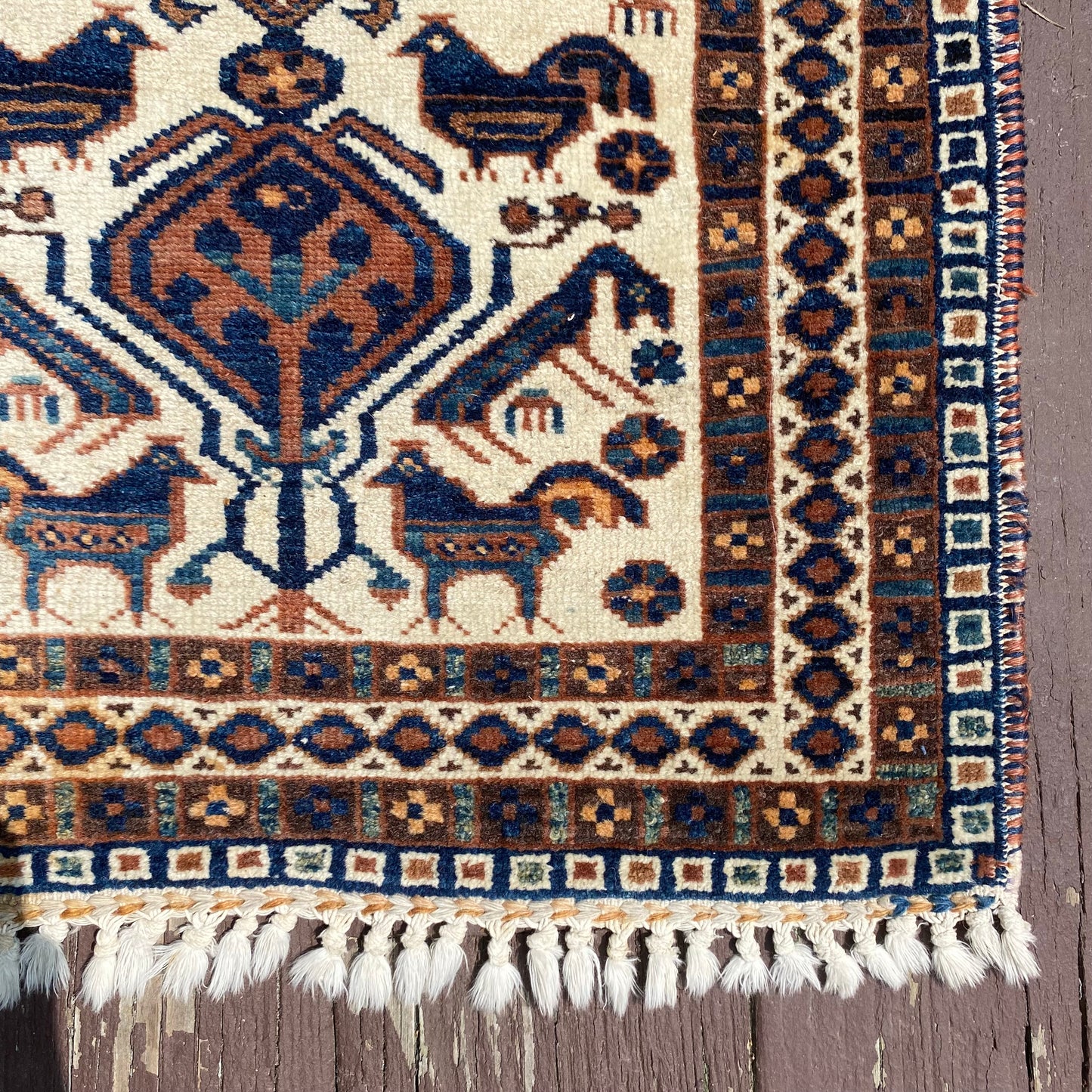 Vintage Rug, 1' 9 x 3' 1 Cream