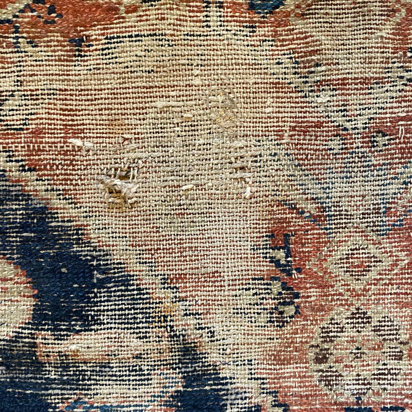 Antique Rug, 4' 1 x 4' 4 Blue