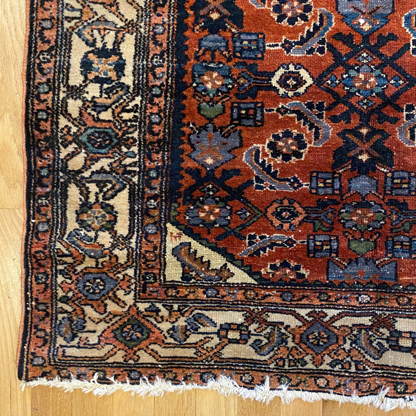 Persian Malayer, 3' 2 x 3' 9 Vintage Red Brown