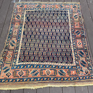 Vintage Rug, 4' x 4' 11 Blue