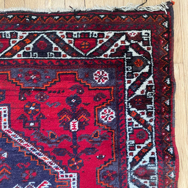 Vintage Rug, 3' 5 x 9' 5 Red