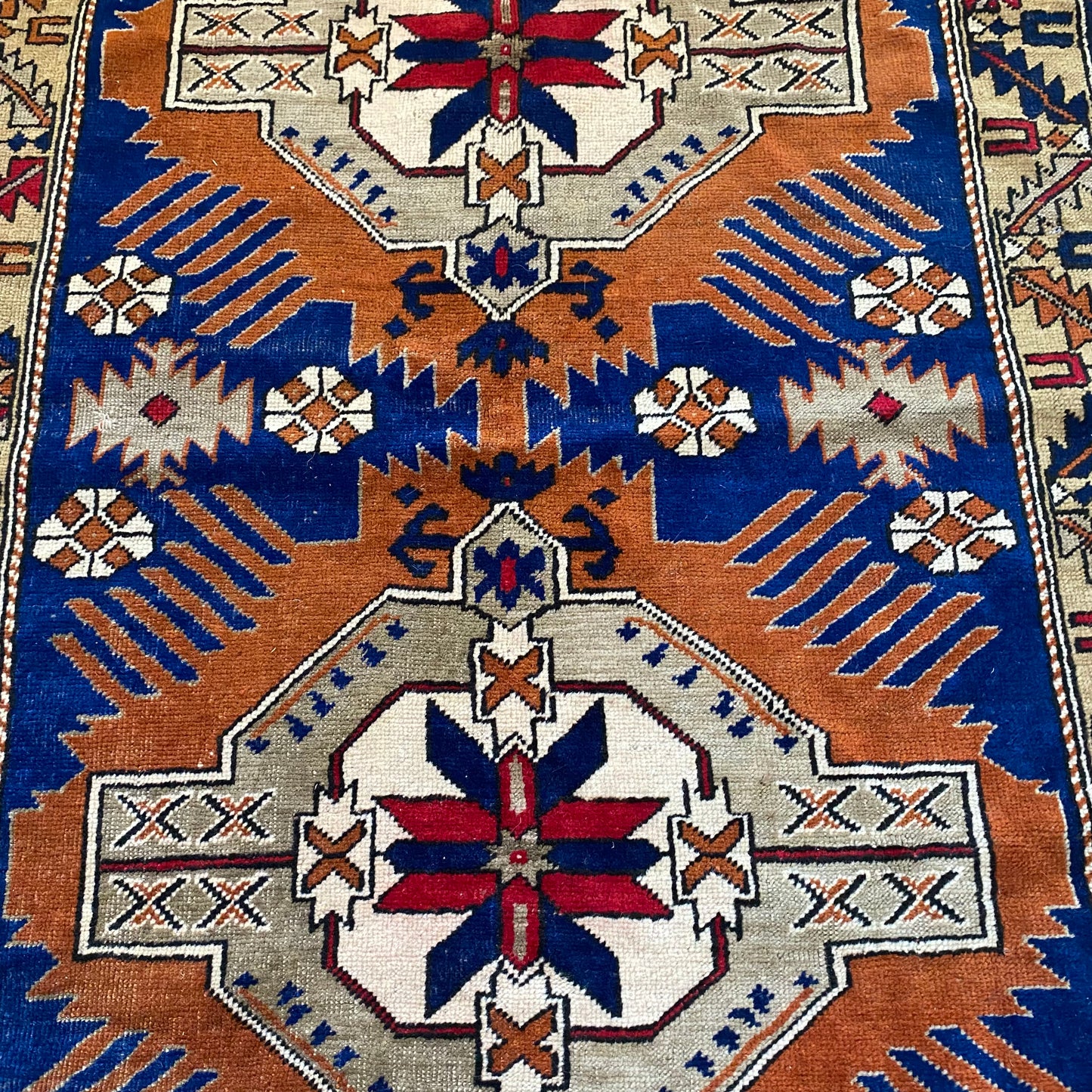 Turkish Rug, 3' 11 x 5' 9 Vintage Blue - Jessie's Oriental Rugs